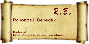 Rohonczi Benedek névjegykártya