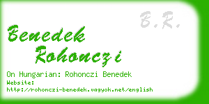 benedek rohonczi business card